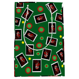 Sacola Para Presentes Média Gato Santa Divertido Tabby Pet Maureen Girard noël