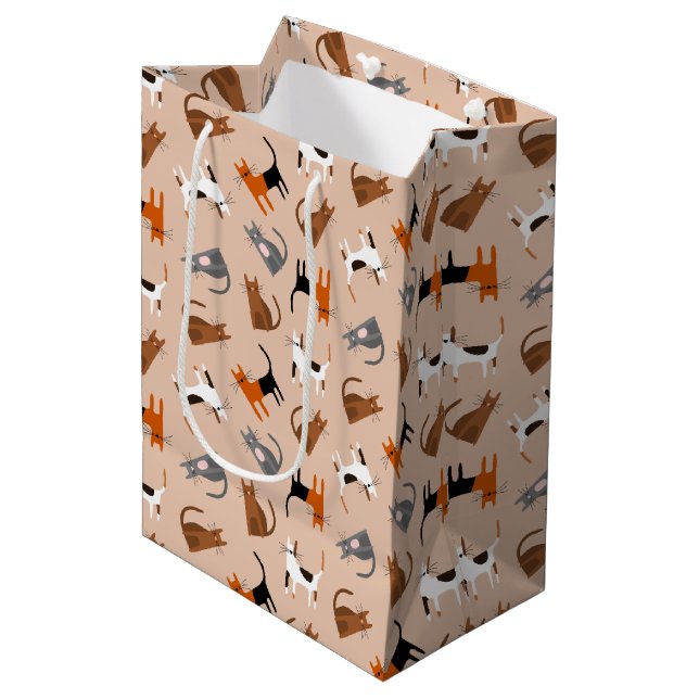 Sacola Para Presentes Média Gatos (Frente inclinada)