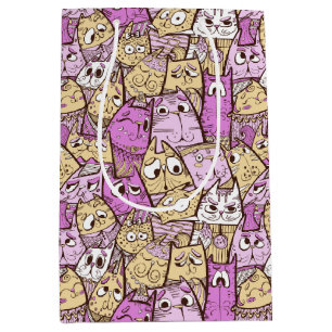 Sacola Para Presentes Média Gatos Brincadinhos