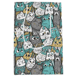 Sacola Para Presentes Média Gatos Brincadinhos
