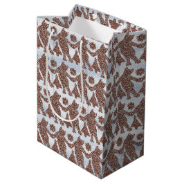 Sacola Para Presentes Média Gatos de pão dançante em um saco de presentes