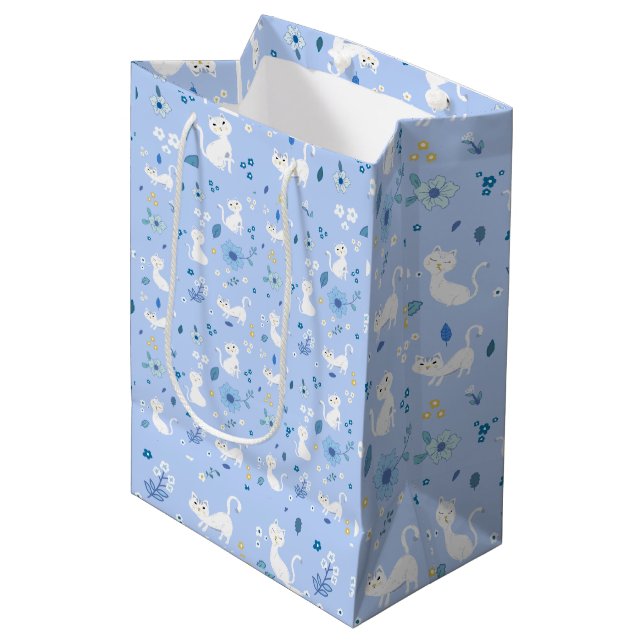 Sacola Para Presentes Média Gatos fofos  (Frente inclinada)