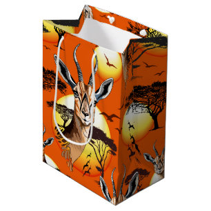 Sacola Para Presentes Média Gazelle African Antelope Wild Animal