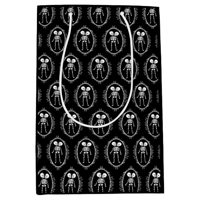 Sacola Para Presentes Média Gêmeos siameses Skeleton Gift Bag (Frente)