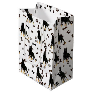Sacola Para Presentes Média German shepherd, Alça de Bagagem Bandana preta Wra