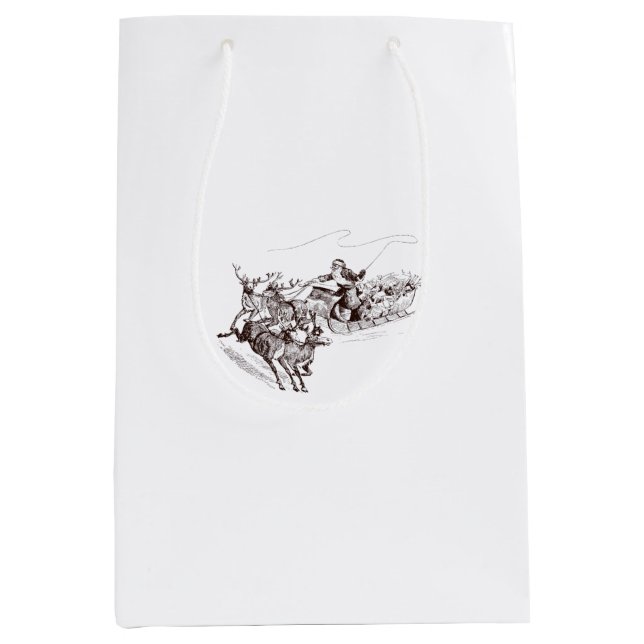 Sacola Para Presentes Média Gift Bag Christmas  (Frente)