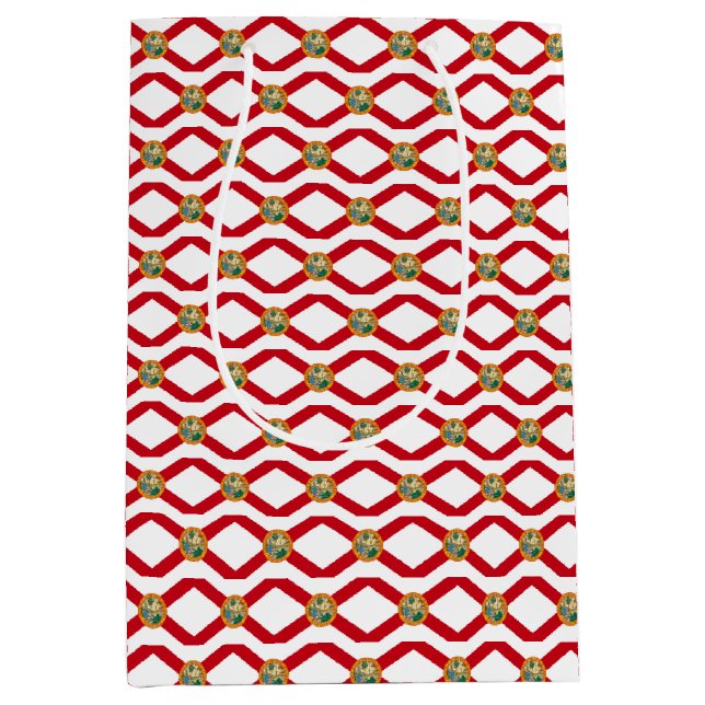 Sacola Para Presentes Média Gift Bag com bandeira da Flórida, EUA (Frente)