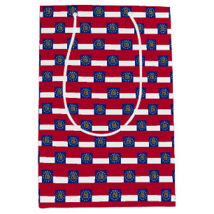 Sacola Para Presentes Média Gift Bag com bandeira da Geórgia, EUA