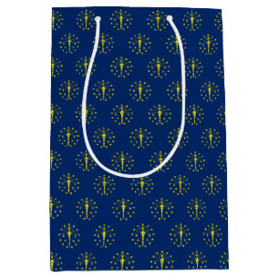 Sacola Para Presentes Média Gift Bag com bandeira de Indiana, EUA
