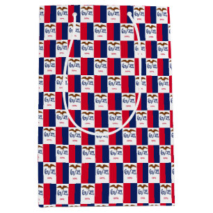 Sacola Para Presentes Média Gift Bag com bandeira de Iowa, EUA