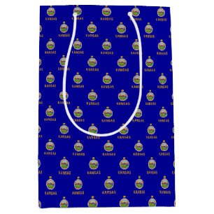 Sacola Para Presentes Média Gift Bag com bandeira de Kansas, EUA
