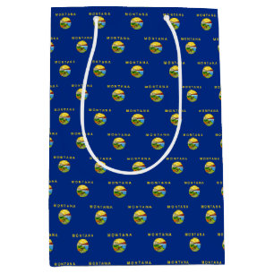 Sacola Para Presentes Média Gift Bag com bandeira de Montana, EUA