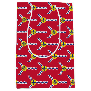 Sacola Para Presentes Média Gift Bag com bandeira de Rua Louis, EUA