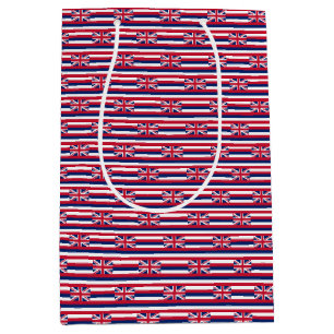 Sacola Para Presentes Média Gift Bag com bandeira do Havaí, EUA
