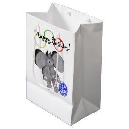 Sacola Para Presentes Média Gift Bag - Elefante Feliz de Aniversário