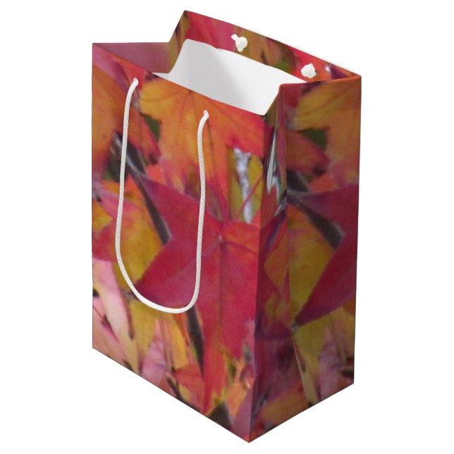 Sacola Para Presentes Média Gift Bag - Fall Leaves (Frente inclinada)