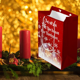 Sacola Para Presentes Média Gift Bag Jesus é a razão do Natal