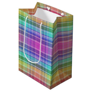 Sacola Para Presentes Média Gift Bag - Rainbow Madras