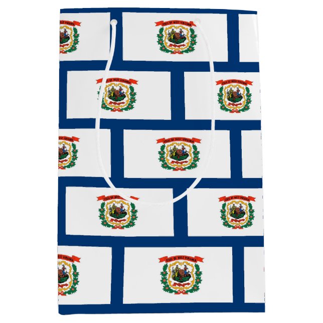 Sacola Para Presentes Média Gift Bag with flag of West Virginia, USA (Frente)