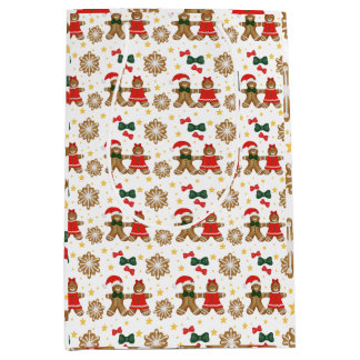 Sacola Para Presentes Média Gingerbread Friends Christmas Wrapping Paper