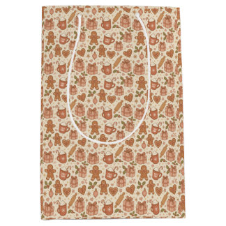 Sacola Para Presentes Média Gingerbread Joy