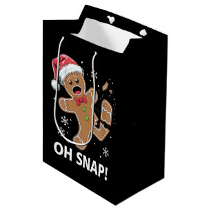 Sacola Para Presentes Média Gingercake Man Oh Snap Christmas Cookie