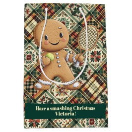 Sacola Para Presentes Média Gingerpão Tênis Grand Slam 🎾 🎄 texto personaliza
