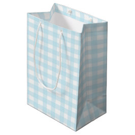 Sacola Para Presentes Média Gingham Azul 1