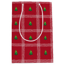 Gingham desenhado à mão com árvore de Natal