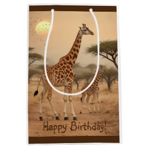 Sacola Para Presentes Média Girafa na África