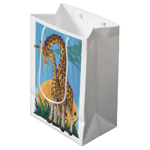 Sacola Para Presentes Média Giraffe Mama e Bebê