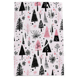 Sacola Para Presentes Média Girly Modern Christmas
