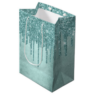 Sacola Para Presentes Média Glitter de Mensagem de Discagem Corante de Fusão