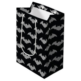 Sacola Para Presentes Média Glittery Bat Halloween