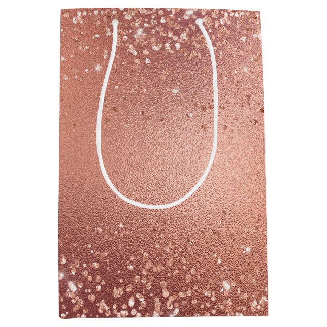 Sacola Para Presentes Média Glitzy Dourada Glitzy Sparkle (Frente)