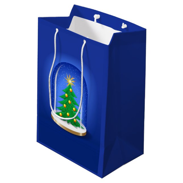 Sacola Para Presentes Média Globo de Neve (Verso inclinado)