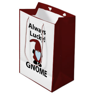 Sacola Para Presentes Média Gnomo Sempre Sortudo