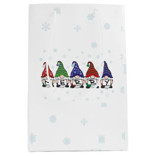 Sacola Para Presentes Média Gnomos felizes