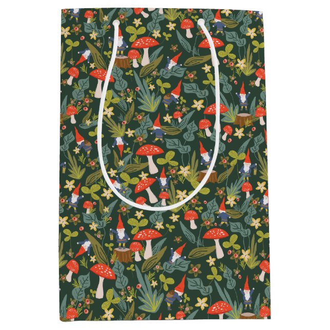 Sacola Para Presentes Média Gnomos florestais (Frente)