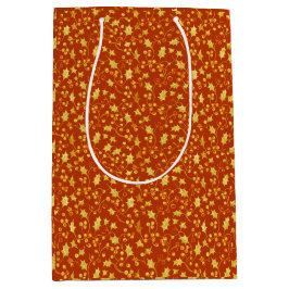 Sacola Para Presentes Média Gold Holly