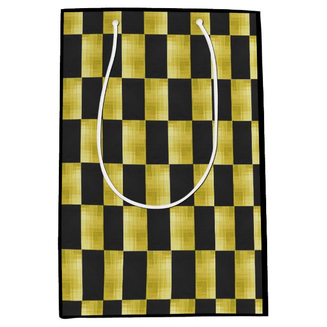 Sacola Para Presentes Média Gold-Paneled-Black-IV (Frente)