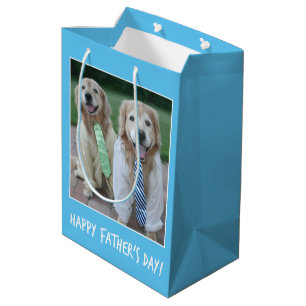 Sacola Para Presentes Média Golden retriever no dia dos pais da camisa e do