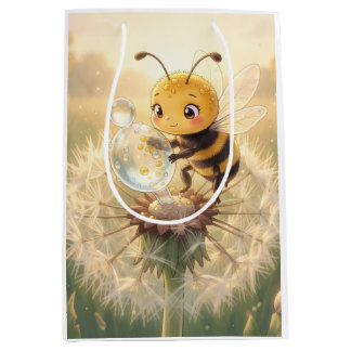 Sacola Para Presentes Média Goldene Hummel im Blütentanz.9