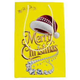 Sacola Para Presentes Média Gorro de Natal fofo