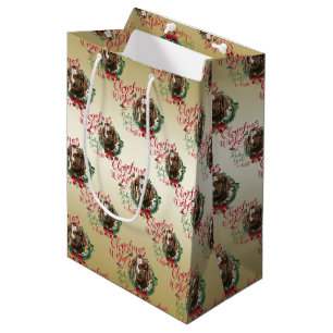 Sacola Para Presentes Média GOTA O Natal Deseja O Bebê De Caprino Boi