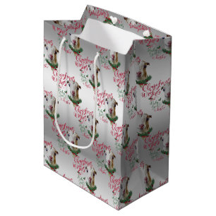 Sacola Para Presentes Média GOTA O Natal Deseja O Bebê Goat Kisses LaMancha