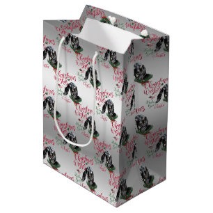 Sacola Para Presentes Média GOTA O Natal Deseja O Bebê Goat Kisses Nubian 2