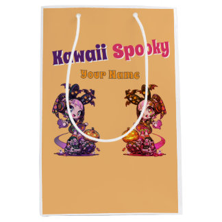 Sacola Para Presentes Média Goth Kawaii Spooky Anime Twin Girl Halloween