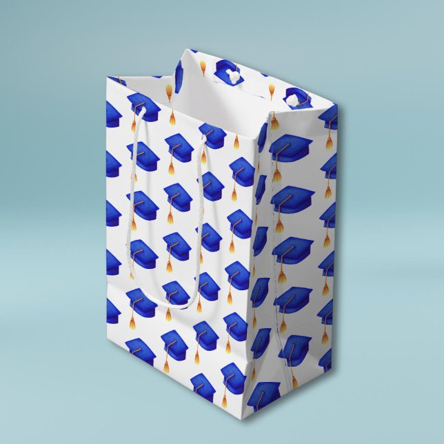 Sacola Para Presentes Média Graduação do Segundo grau Real Azul (Criador carregado)