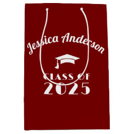 Sacola Para Presentes Média Graduação Personalizada Maroon e White